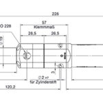 Schnittbild eines eco-PEN450 mit der 2mm Bohrung für den optionalen Zylinderstift.